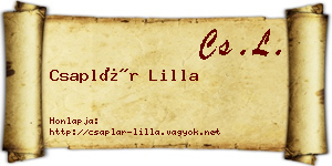 Csaplár Lilla névjegykártya
