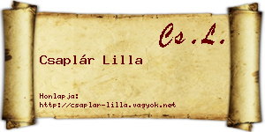 Csaplár Lilla névjegykártya